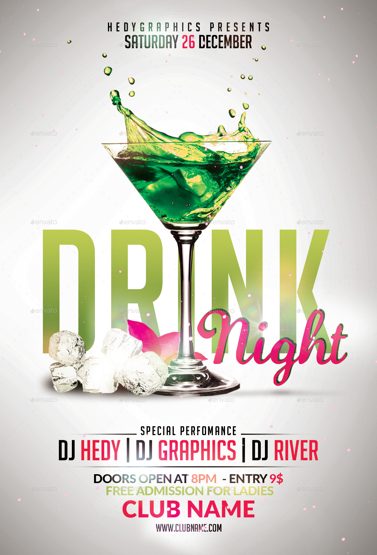 Drink Night Flyer Template by HedyGraphics GraphicRiver